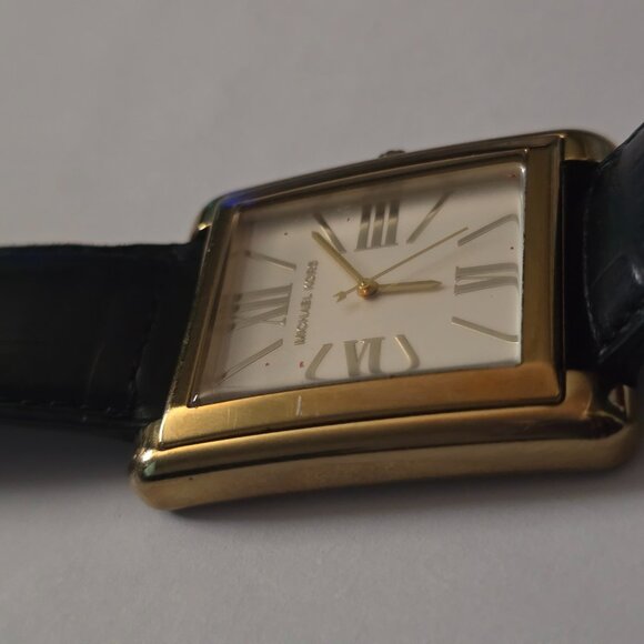 Michael Kors MK-2243 Rose Gold Watch Roman Numeral Leather Crocodile Band - Picture 4 of 7